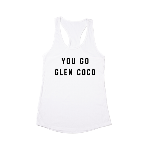 You Go Glen Coco (Black) - Women's Racerback Tank Top (White)