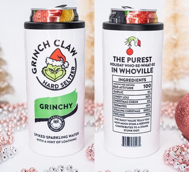 GRINCH CLAW Hard Seltzer Slim Can Cooler