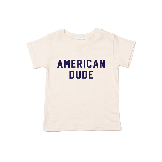 American Dude (Navy) - Kids Tee (Natural)