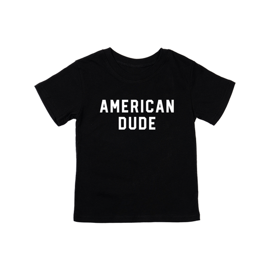 American Dude (White) - Kids Tee (Black)