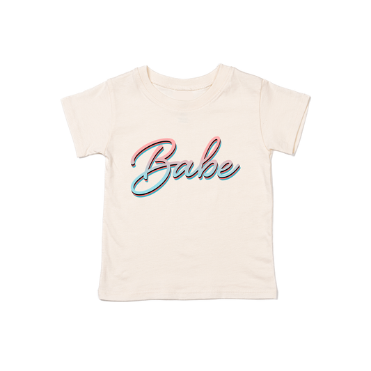 Babe (90's Inspired, Pink/Blue) - Kids Tee (Natural)