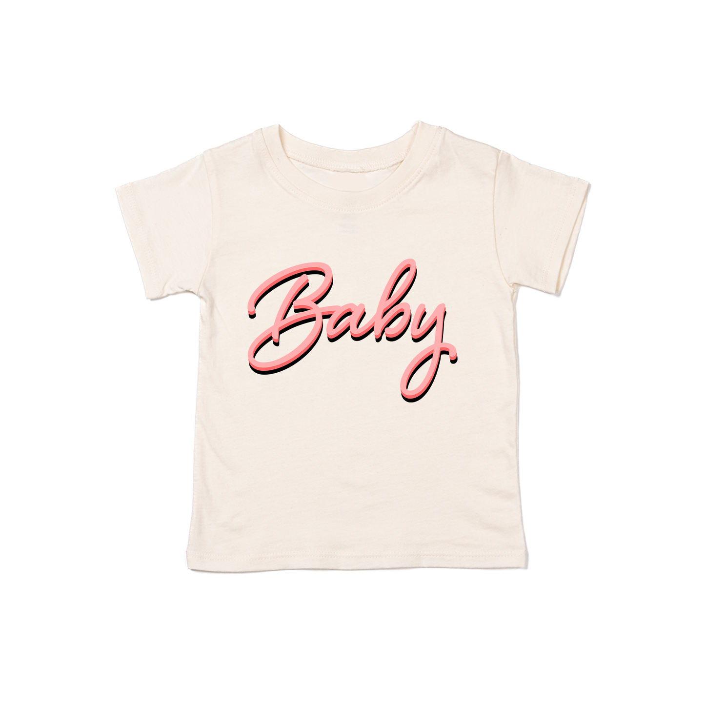 Baby (90's Inspired, Pink) - Kids Tee (Natural)