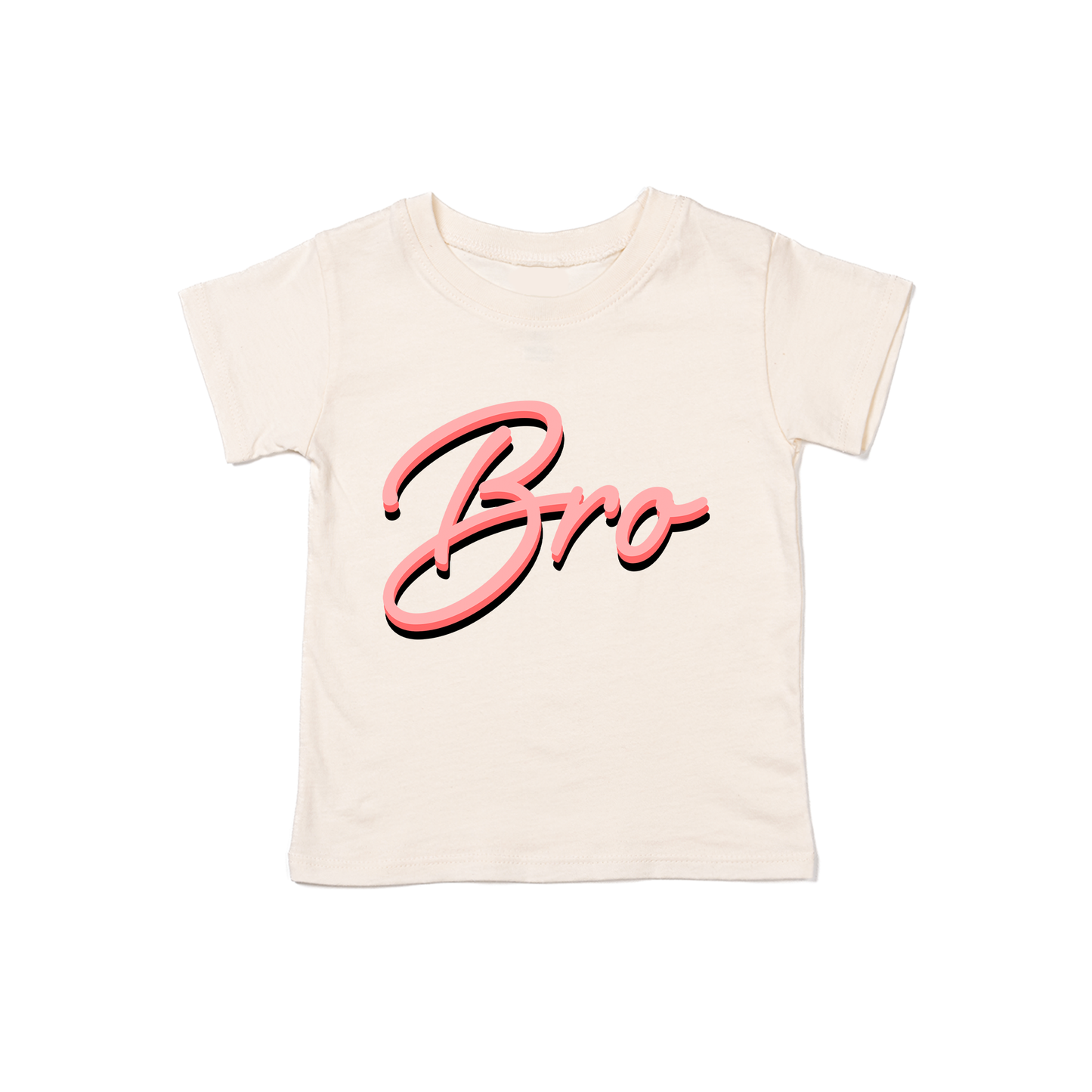 Bro (90's Inspired, Pink) - Kids Tee (Natural)