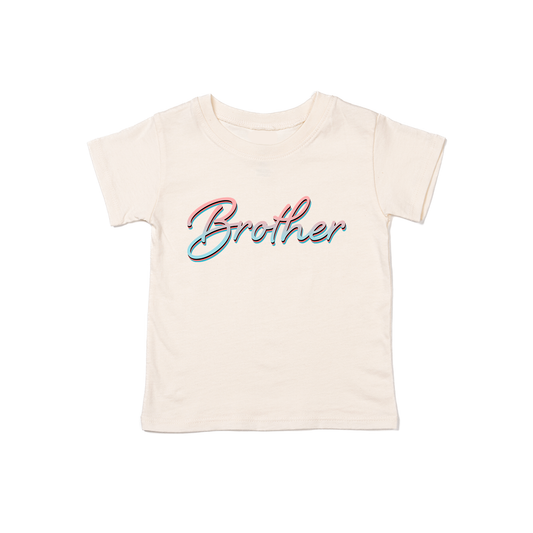 Brother (90's Inspired, Pink/Blue) - Kids Tee (Natural)