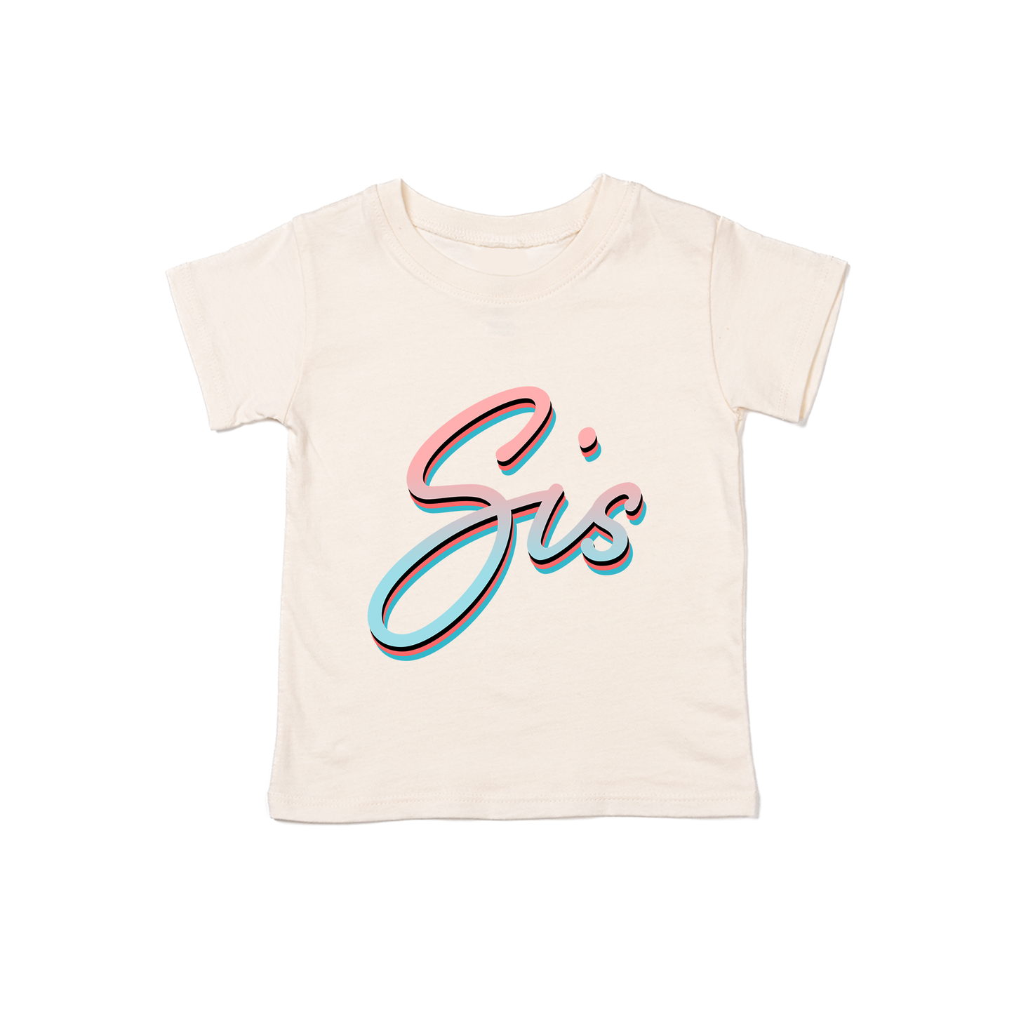 Sis (90's Inspired, Pink/Blue) - Kids Tee (Natural)