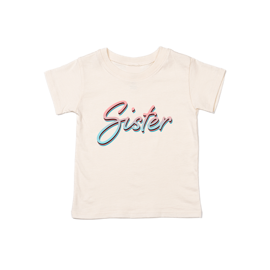 Sister (90's Inspired, Pink/Blue) - Kids Tee (Natural)