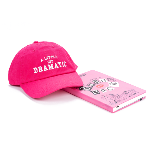 A Little Bit Dramatic (White) - Baseball Hat (Hot Pink)