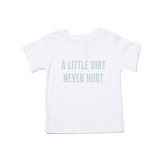 A Little Dirt Never Hurt (Sky) - Kids Tee (White)