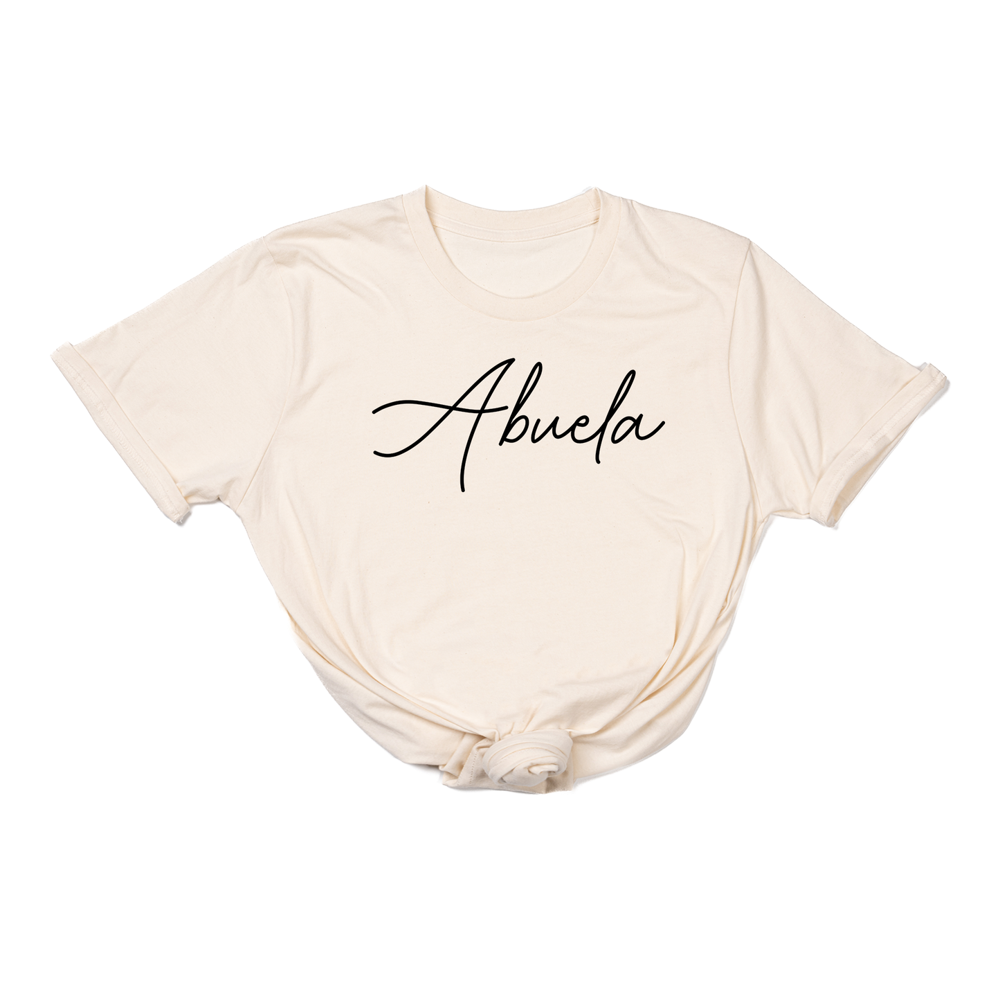 Abuela (Rose Script, Across Front) - Tee (Natural)