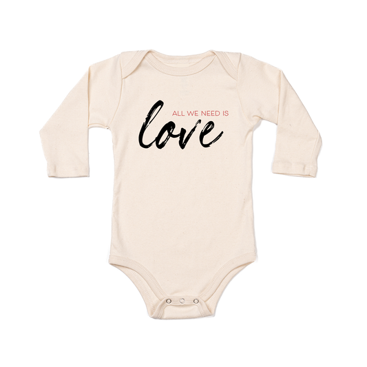 All We Need is Love - Bodysuit (Natural, Long Sleeve)