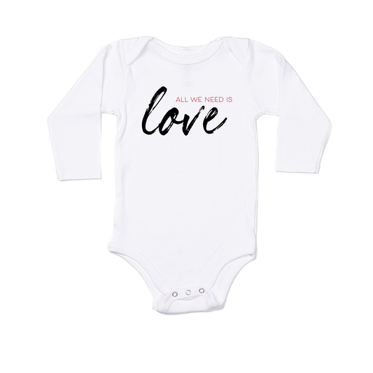 All We Need is Love - Bodysuit (White, Long Sleeve)