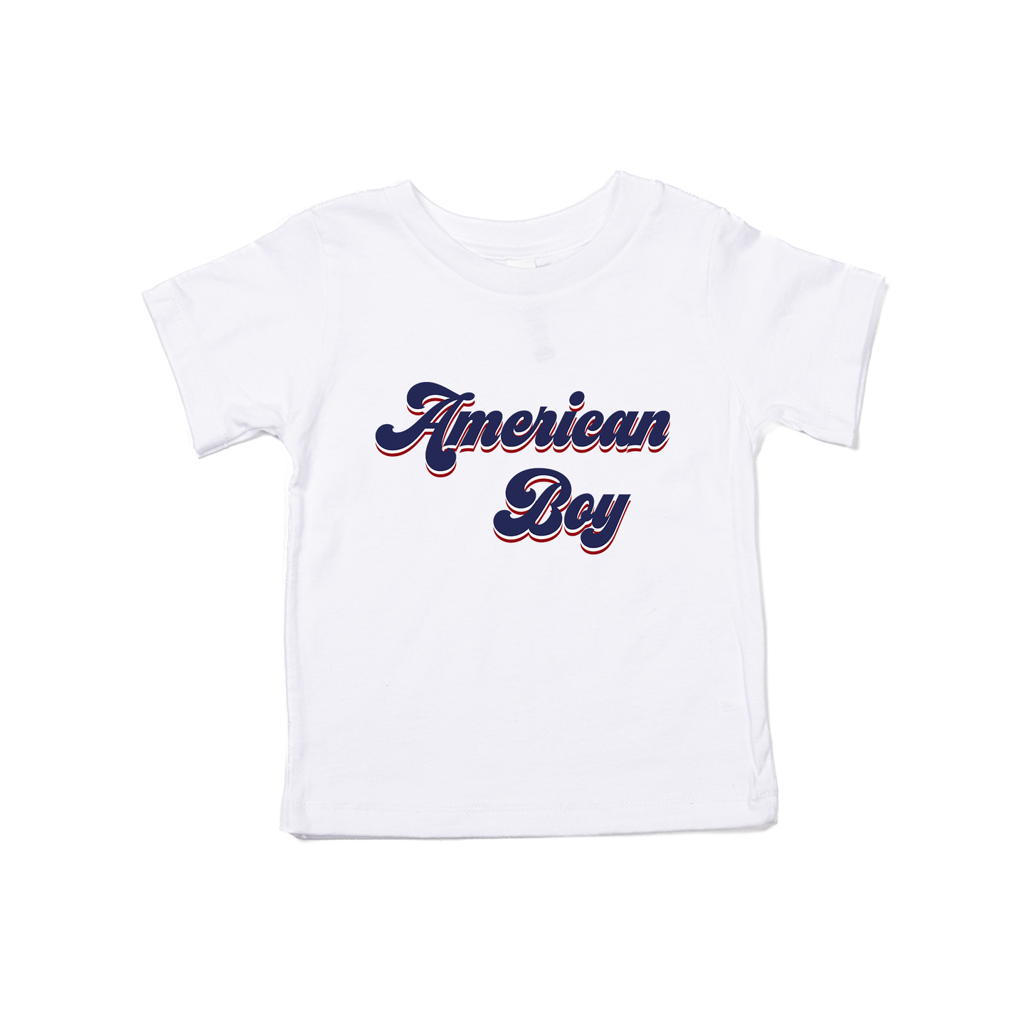 American Boy (Blue) - Kids Tee (White)