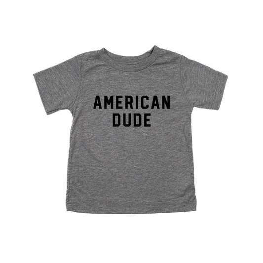 American Dude (Black) - Kids Tee (Gray)