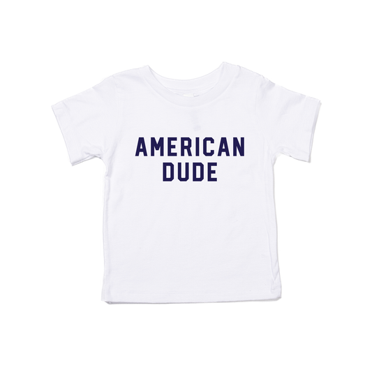 American Dude (Navy) - Kids Tee (White)
