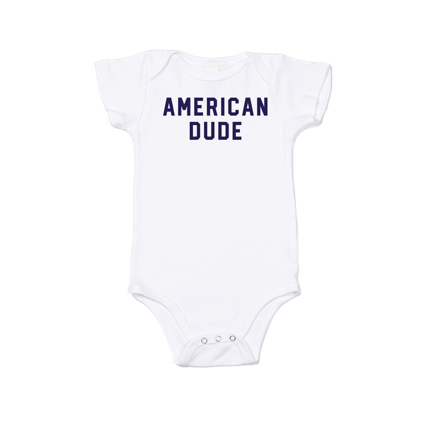 American Dude (Navy) - Bodysuit (White, Short Sleeve)