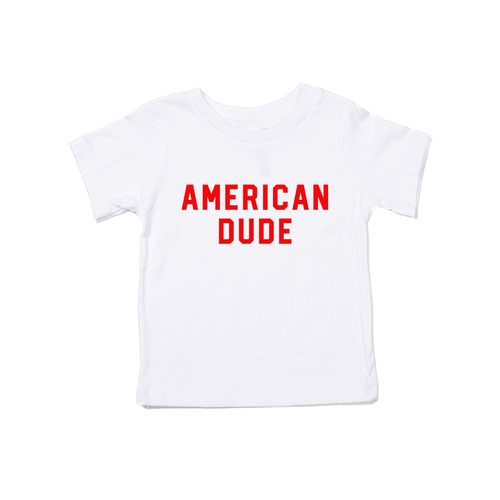 American Dude (Red) - Kids Tee (White)