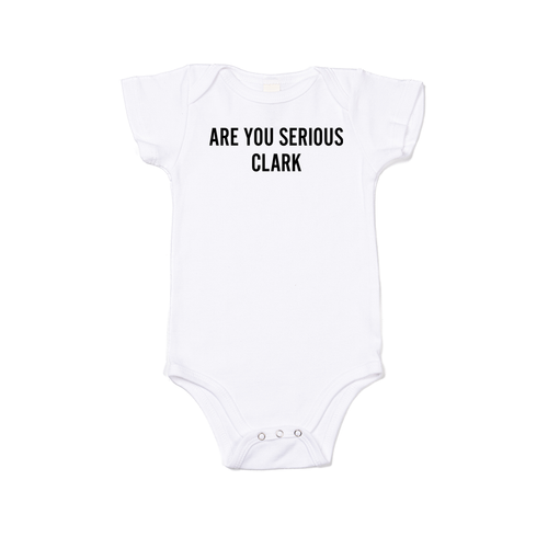 Are You Serious Clark (Black) - Bodysuit (White, Short Sleeve)