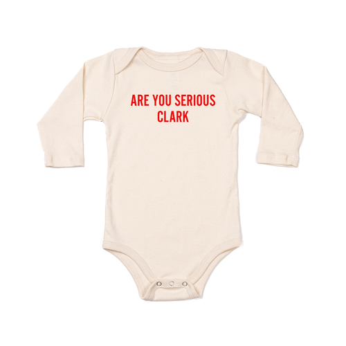 Are You Serious Clark (Red) - Bodysuit (Natural, Long Sleeve)