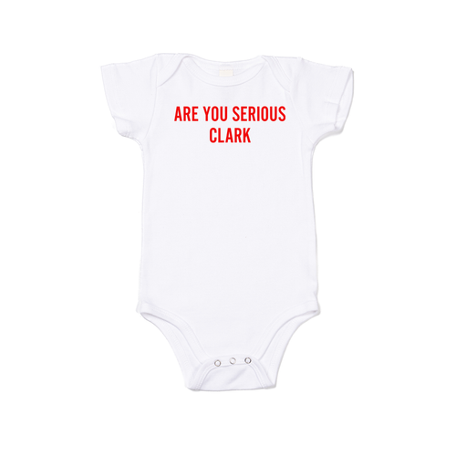 Are You Serious Clark (Red) - Bodysuit (White, Short Sleeve)