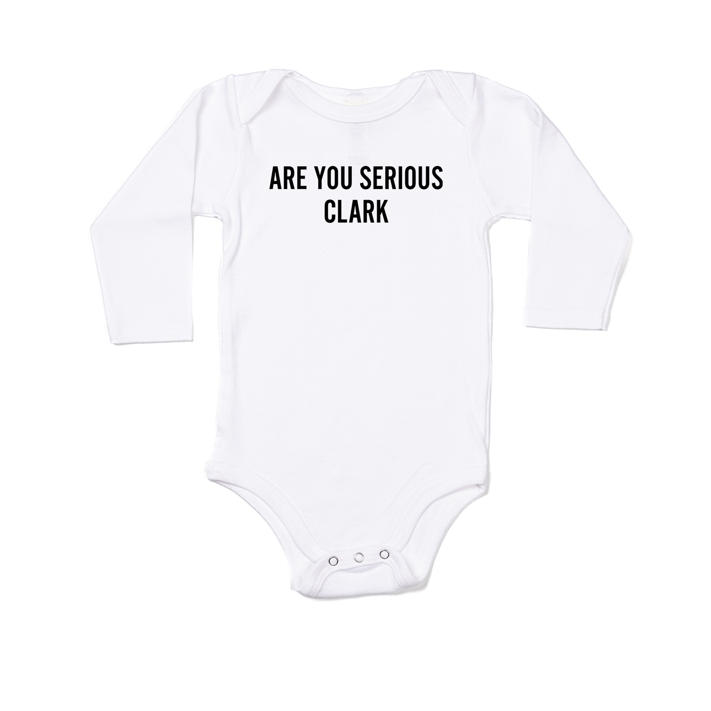 Are You Serious Clark (Black) - Bodysuit (White, Long Sleeve)