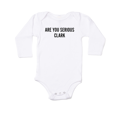 Are You Serious Clark (Black) - Bodysuit (White, Long Sleeve)