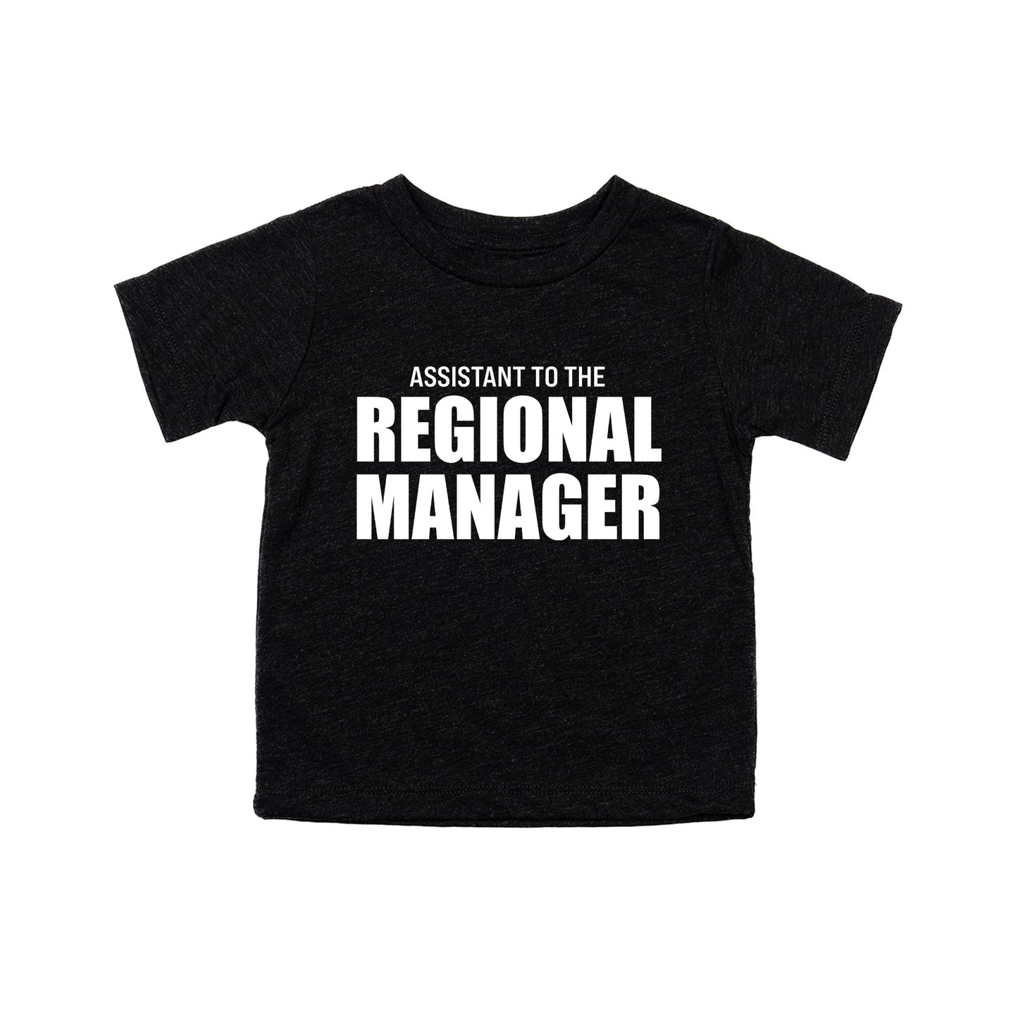 Assistant to the Regional Manager (White) - Kids Tee (Charcoal Black)