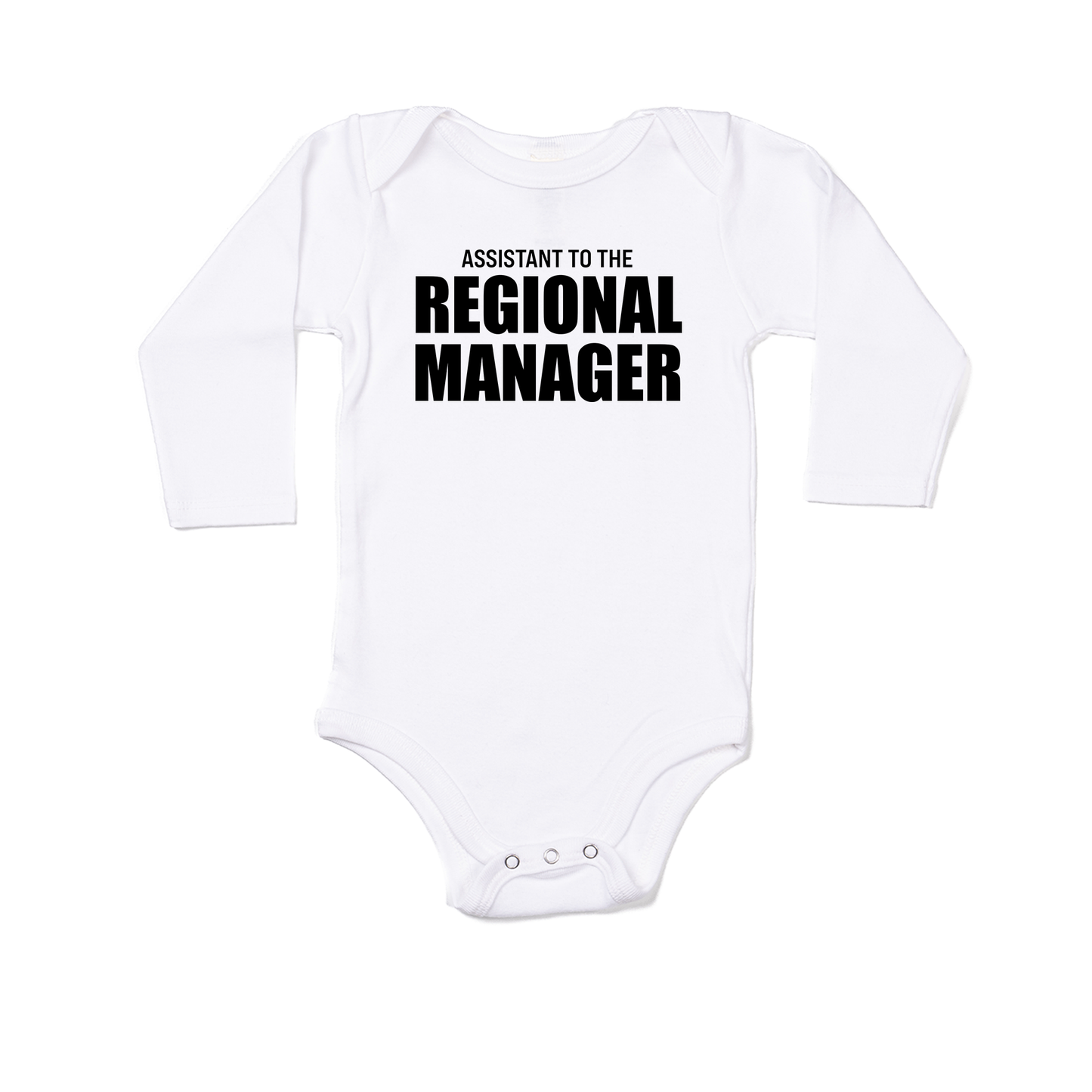 Assistant to the Regional Manager (Black) - Bodysuit (White, Long Sleeve)