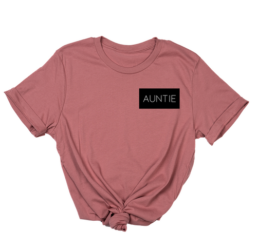 Auntie (Boxed Collection, Pocket, Black Box/White Text) - Tee (Mauve)