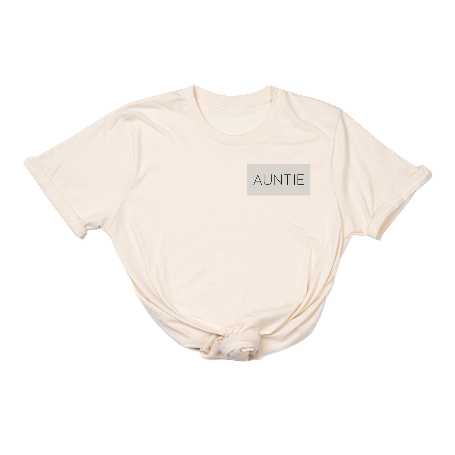 Auntie (Boxed Collection, Pocket, Stone Box/Black Text) - Tee (Natural)