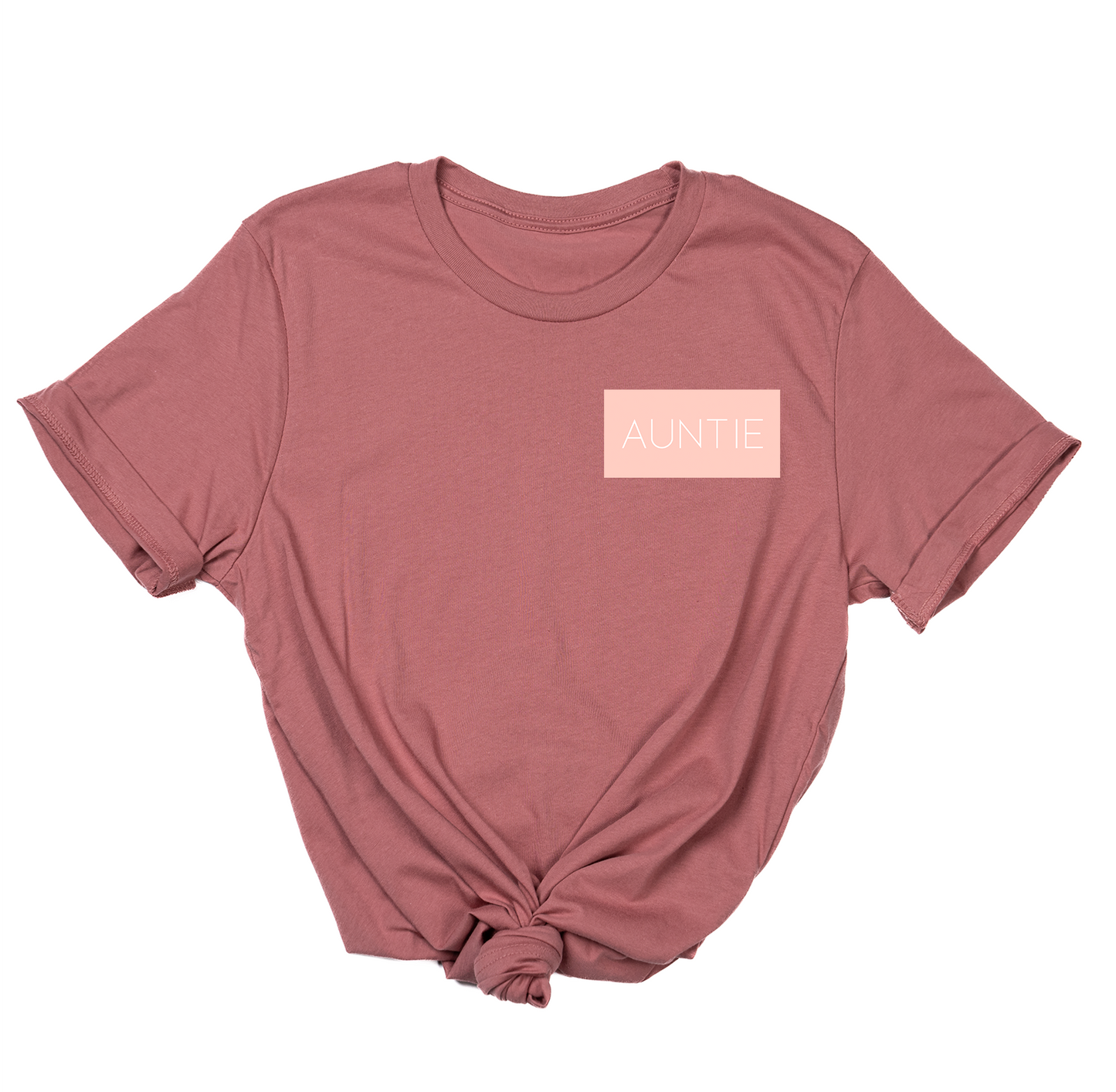 Auntie (Boxed Collection, Pocket, Ballerina Pink Box/White Text) - Tee (Mauve)
