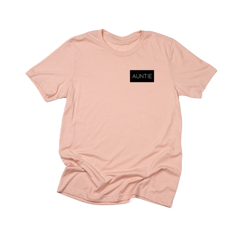 Auntie (Boxed Collection, Pocket, Black Box/White Text) - Tee (Peach)