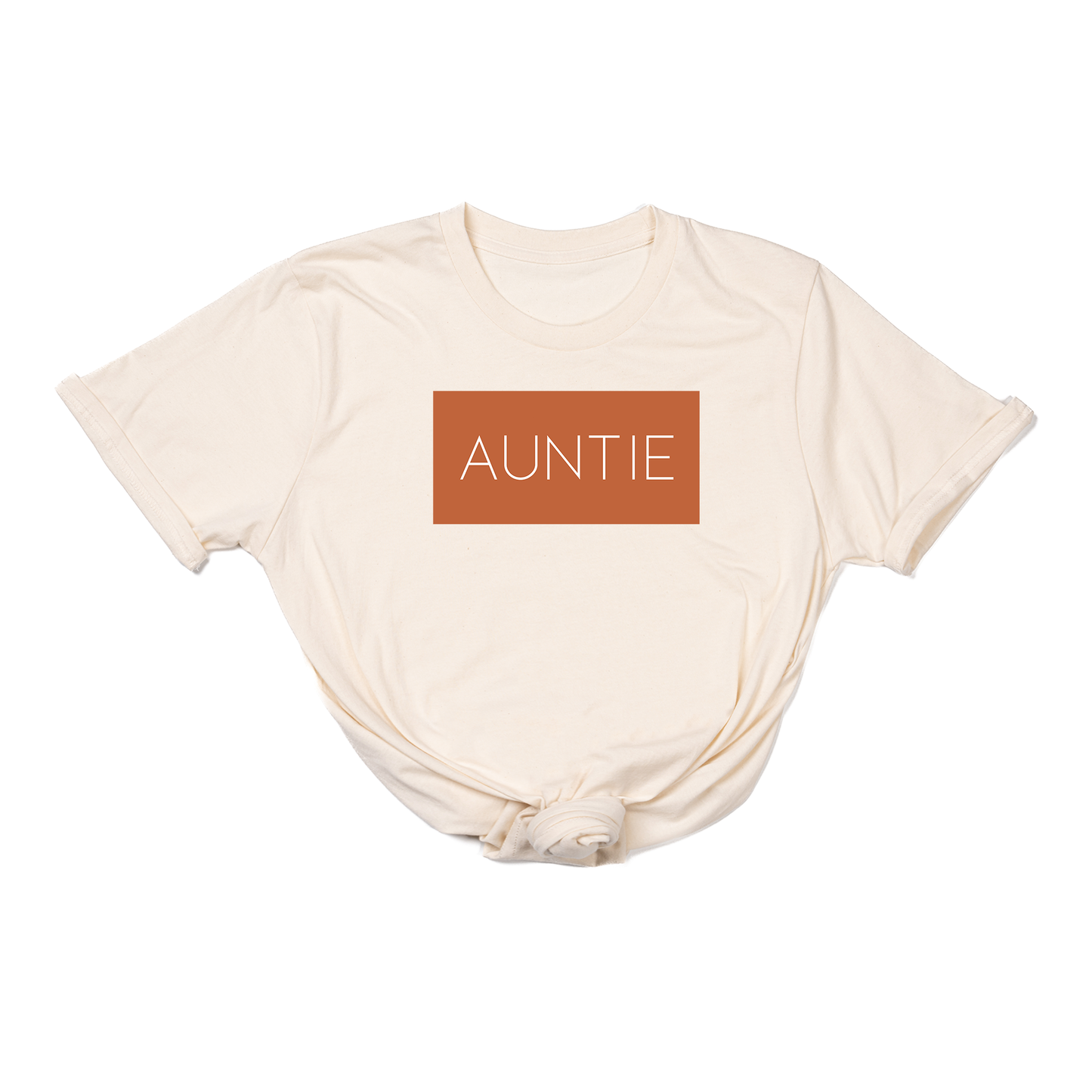 Auntie (Boxed Collection, Rust Box/White Text, Across Front) - Tee (Natural)
