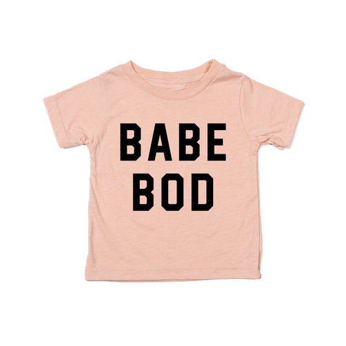 Babe Bod (Black) - Kids Tee (Peach)