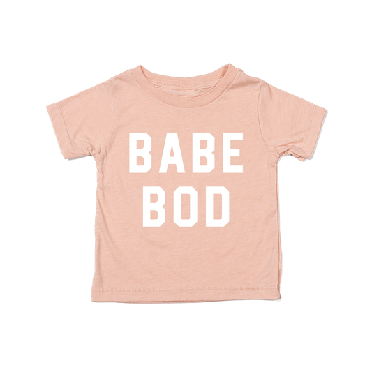 Babe Bod (White) - Kids Tee (Peach)