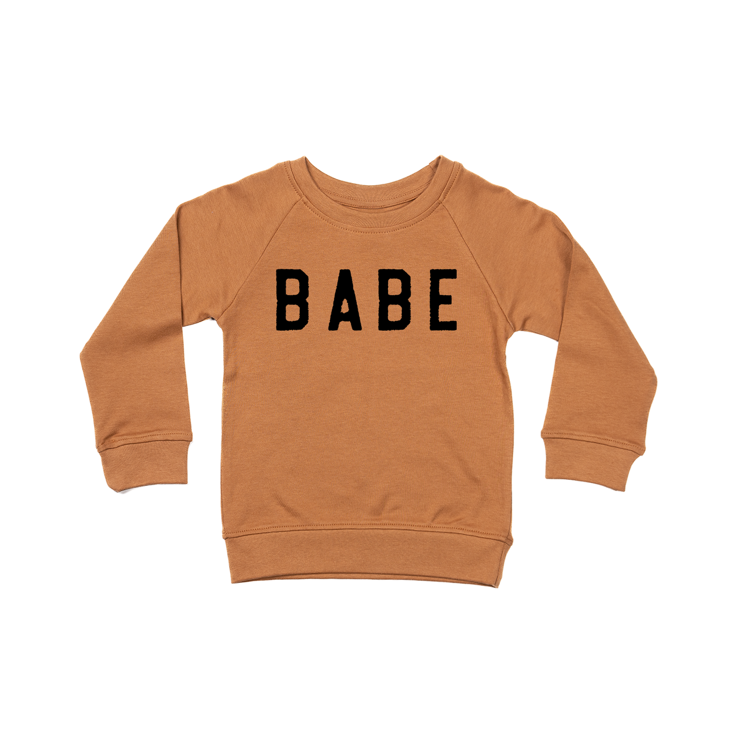 BABE (Rough, Black) - Kids Sweatshirt (Camel)