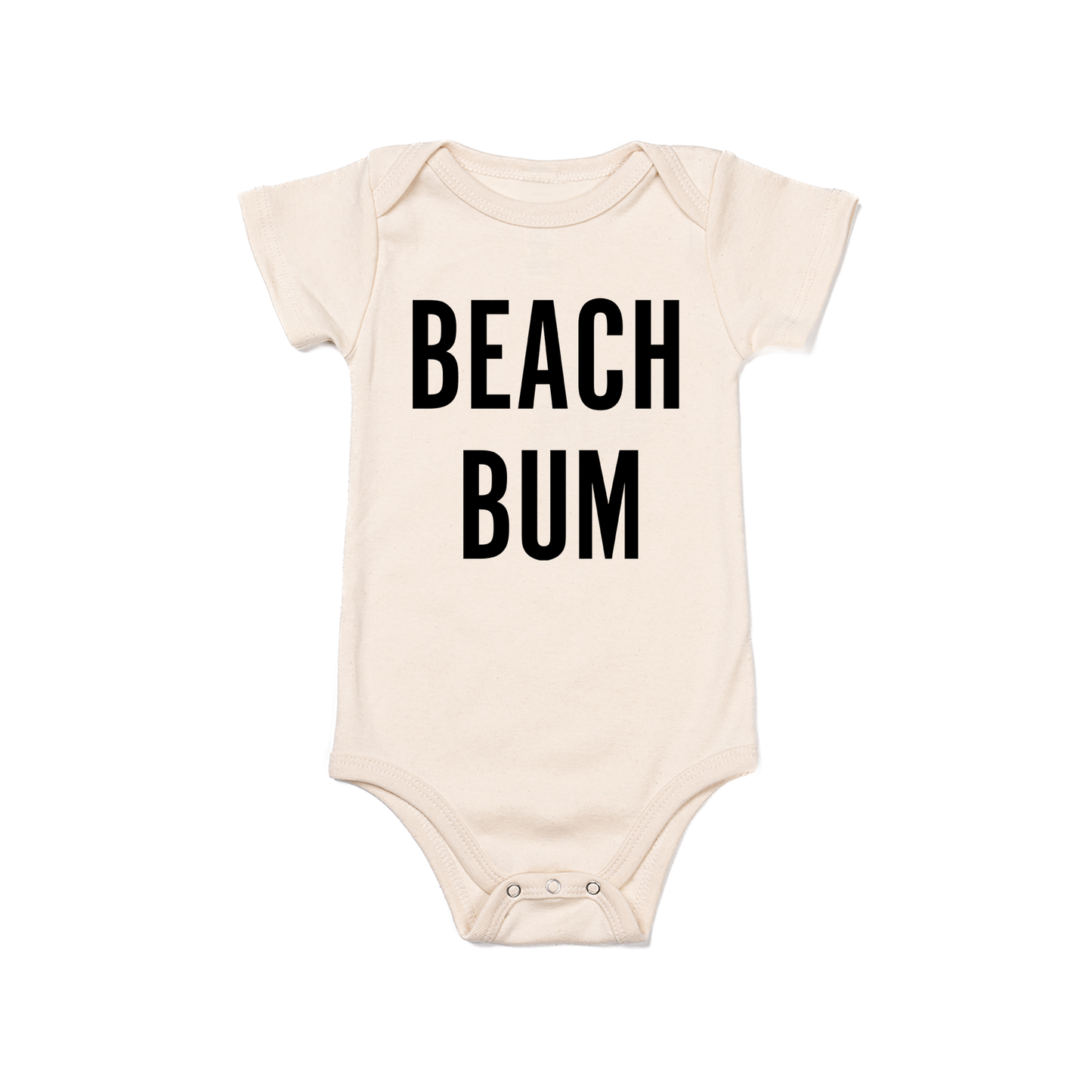BEACH BUM (Black) - Bodysuit (Natural, Short Sleeve)