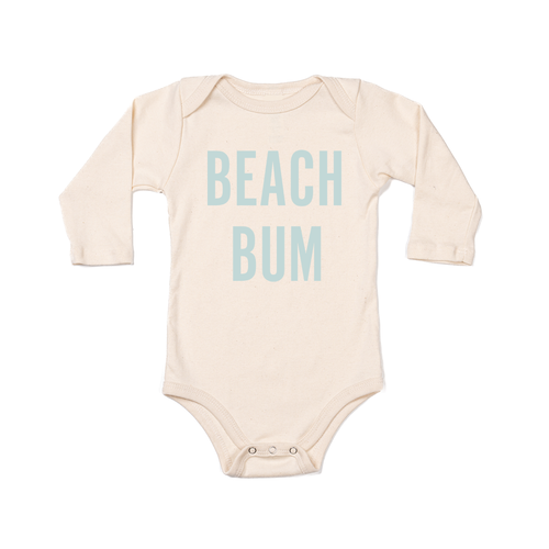 BEACH BUM (Sky) - Bodysuit (Natural, Long Sleeve)