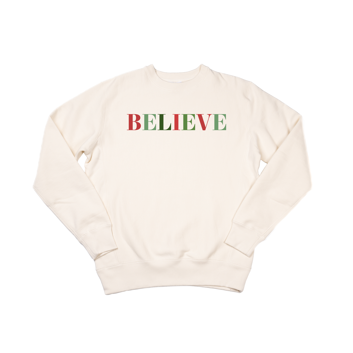 BELIEVE (Multi Color) - Heavyweight Sweatshirt (Natural)