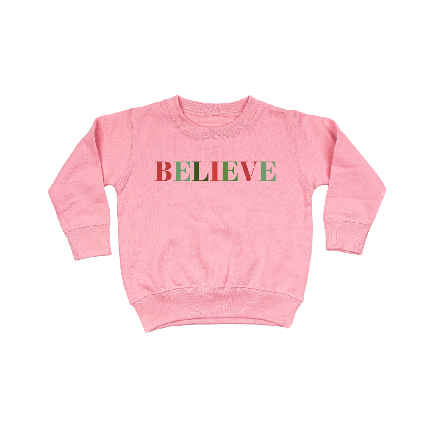 BELIEVE (Multi Color) - Kids Sweatshirt (Pink)