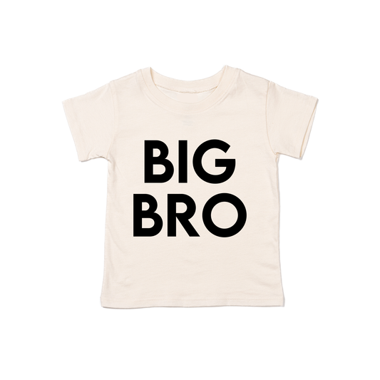 BIG BRO (Stacked Bold, Black) - Kids Tee (Natural)