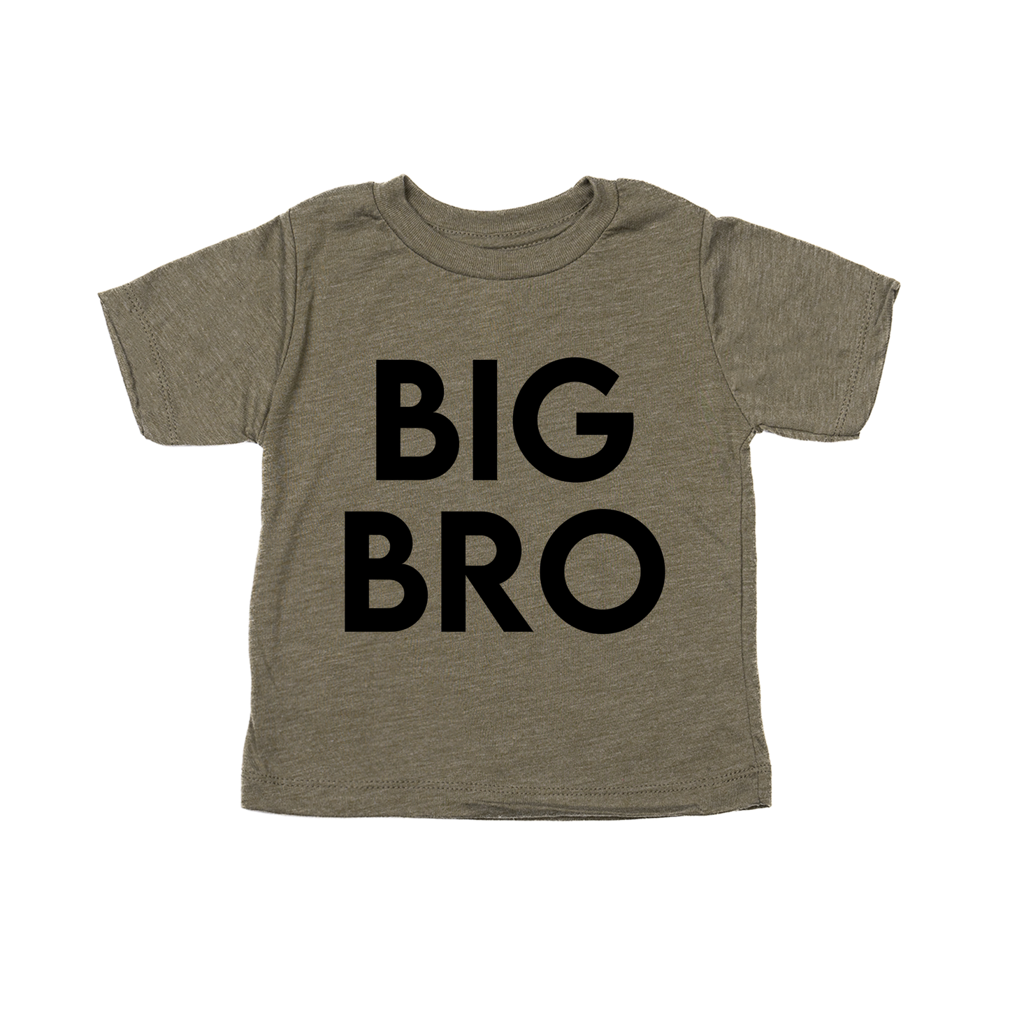 BIG BRO (Stacked Bold, Black) - Kids Tee (Olive)