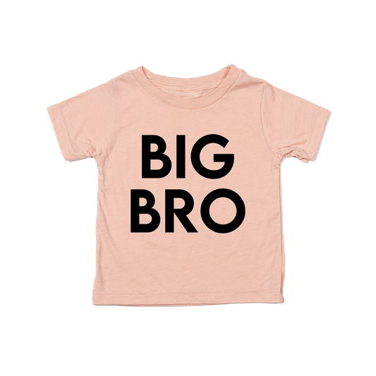 BIG BRO (Stacked Bold, Black) - Kids Tee (Peach)