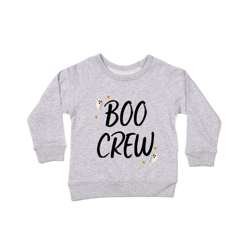BOO CREW (Black) - Kids Sweatshirt (Heather Gray)