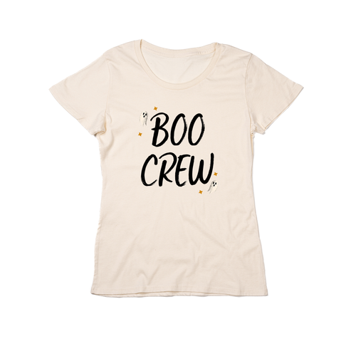 BOO CREW (Black) - Women's Fitted Tee (Natural)