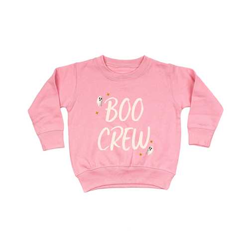 BOO CREW (Off White) - Kids Sweatshirt (Pink)