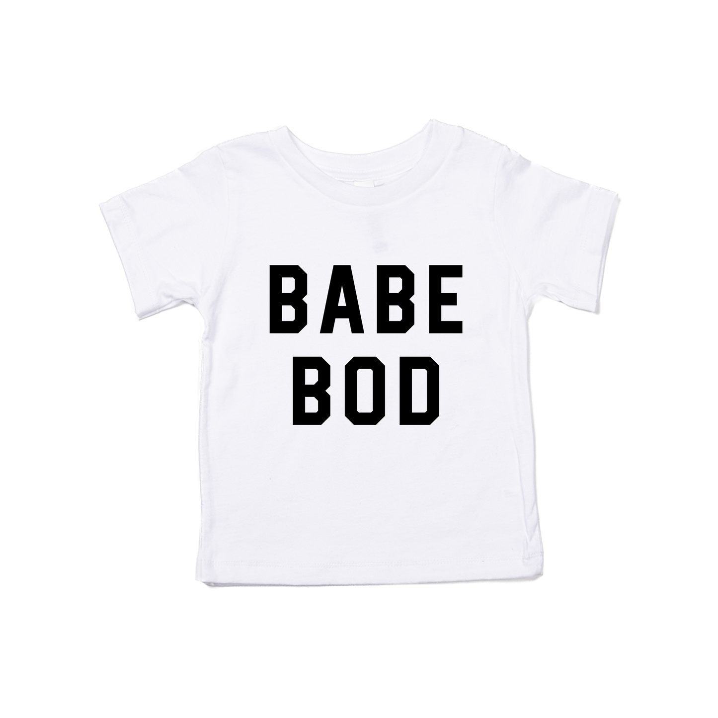 Babe Bod (Black) - Kids Tee (White)