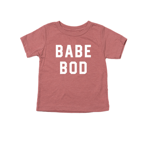 Babe Bod (White) - Kids Tee (Mauve)