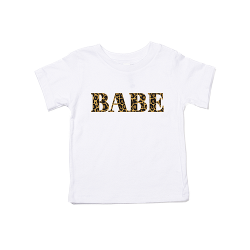 Babe (Leopard Print) - Kids Tee (White)