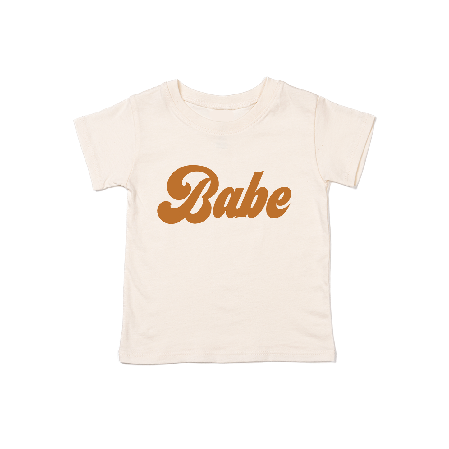 Babe (Retro, Camel) - Kids Tee (Natural)