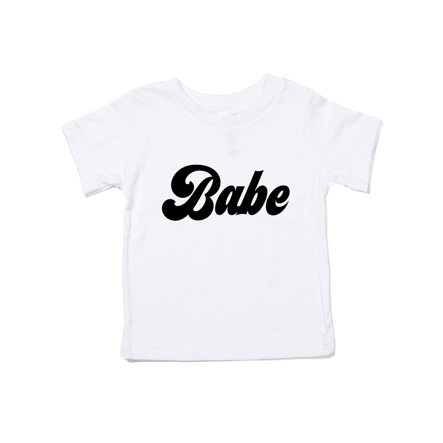 Babe (Retro, Black) - Kids Tee (White)